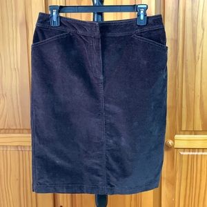 J.Crew brown pencil skirt, corduroy, stretchy
